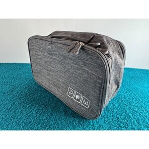 Travel Cosmetic Bag Organizer Dark Gray Zippered Toiletry Case Storage Pouch‎